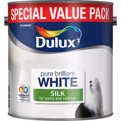 Dulux Silk , Paint, Ready mixed, Ceiling, Wall, White, Silk, 3 L
