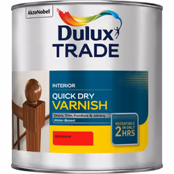 Dulux Trade Quick Dry Varnish , Wood, Satin, Red, 20 m²/L, Satin Red, Water-based