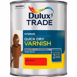 Dulux Trade Quick Dry Varnish , Wood, Satin, Red, 20 m²/L, Satin Red, Water-based