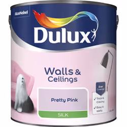 Dulux Silk , Paint, Ready mixed, Ceiling, Wall, Red & Pink, Silk, 2.5 L