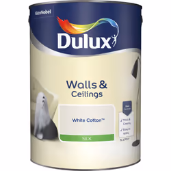 Dulux Silk , Paint, Ready mixed, Ceiling, Wall, White, Silk, 5 L