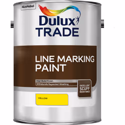 Dulux Trade Line Marking Paint , Paint, Ready mixed, Concrete, Yellow, Matt, 5 L