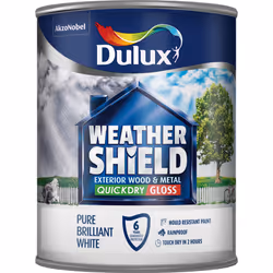 Dulux Weathershield Quick Dry Exterior Gloss , Paint, Ready mixed, Door, Door frame, Garage door, Metal, Window frame, Wood, ...