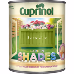 Cuprinol Garden Shades , Paint, Ready mixed, Building, Fence, Furniture, Shed, Matt, 1 L, Sunny Lime