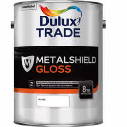 Dulux Trade Metalshield Gloss , Paint, Ready mixed, Metal, White, Gloss, 5 L