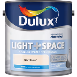 Dulux Light + Space Matt , Paint, Ready mixed, Ceiling, Wall, Gold, Matt, 2.5 L