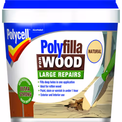 Polycell Polyfilla for Wood Large Repairs Natural Tub 2x0.375kg, Natural, 0.375 kg, 0.5 h, 0.75 h, Can be painted, stained or ...