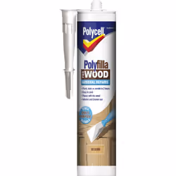 Polycell Polyfilla for Wood General Repairs Cartridge , Medium, 0.48 kg, 2 h, 2 h, Can be painted, stained or varnished in 2 ...