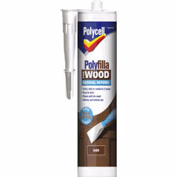 Polycell Polyfilla for Wood General Repairs Cartridge , Dark, 0.48 kg, 2 h, 2 h, Can be painted, stained or varnished in 2 ho ...