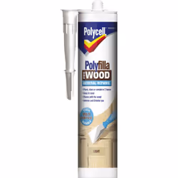 Polycell Polyfilla for Wood General Repairs Cartridge , Light, 0.48 kg, 2 h, 2 h, Can be painted, stained or varnished in 2 h ...
