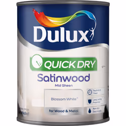 Dulux Quick Dry Satinwood , Paint, Ready mixed, Door, Door frame, Metal, Skirting board, Window frame, Wood, Red & Pink, Sati ...
