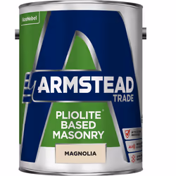 Armstead Trade Pliolite Based Masonry Paint , Paint, Ready mixed, Masonry, Matt, 5 L, Magnolia