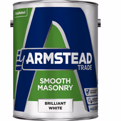 Armstead Trade Smooth Masonry Paint , Emulsion, Ready mixed, Masonry, White, Smooth finish, 5 L