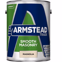 Armstead Trade Smooth Masonry Paint , Emulsion, Ready mixed, Masonry, Smooth finish, 5 L, Magnolia