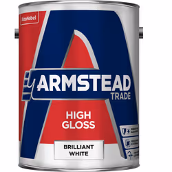 Armstead Trade High Gloss , Paint, Ready mixed, Ferrous metal, Masonry, Metal, Non-ferrous metal, Wood, White, Gloss, 5 L
