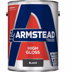 Armstead Trade High Gloss , Paint, Ready mixed, Ferrous metal, Masonry, Metal, Non-ferrous metal, Wood, Black, Gloss, 5 L