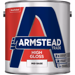 Armstead Trade High Gloss , Paint, Base, Ferrous metal, Masonry, Metal, Non-ferrous metal, Wood, Gloss, 2.5 L, Mid Base