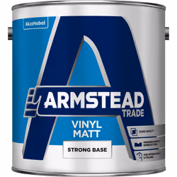 Armstead Trade Vinyl Matt , Emulsion, Base, Ceiling, Wall, Matt, 2.5 L, Strong Base