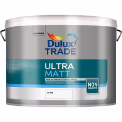 Dulux Trade Ultra Matt , Paint, Ready mixed, Ceiling, White, Matt, 10 L