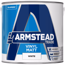 Armstead Trade Vinyl Matt , Emulsion, Ready mixed, Ceiling, Wall, White, Matt, 2.5 L
