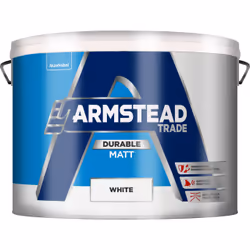 Armstead Trade Durable Matt , Paint, Ready mixed, Wall, White, Matt, 10 L