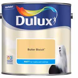 Dulux Matt , Paint, Ready mixed, Ceiling, Wall, Yellow, Matt, 2.5 L