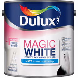 Dulux Magic White Matt , Emulsion, Ready mixed, Ceiling, White, Matt, 2.5 L