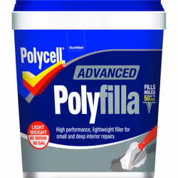 Polycell Advanced Polyfilla , 1 L, 0.5 h, 2 h, 1 g/l, Minimal (0 - 0.29%), Replace cap and remove excess filler from tools be ...