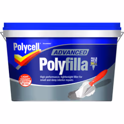 Polycell Advanced Polyfilla , 2 L, 0.5 h, 2 h, 1 g/l, Minimal (0 - 0.29%), Replace cap and remove excess filler from tools be ...