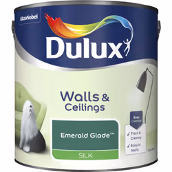 Dulux Silk , Paint, Ready mixed, Ceiling, Wall, Green, Silk, 2.5 L