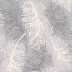 Feather Wallpaper Glitter Effect Textured Dappled Grey White Silver Luxury