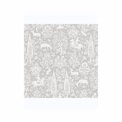 Crown Archives Woodland Wallpaper - Grey