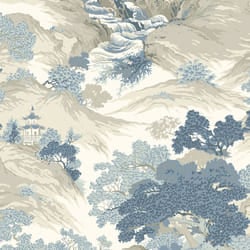 Crown Archives Oriental Landscape Wallpaper - China Blue