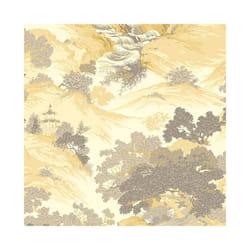 Oriental Chinese Landscape Wallpaper Temples Mountains Forest Trees CWV