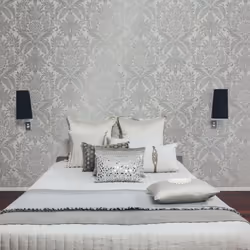 Crown Signature Foil Silver Wallpaper  M1388