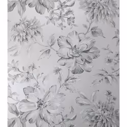 Silver Floral Wallpaper White Grey Flowers Pearlescent Metallic Crown Lucia