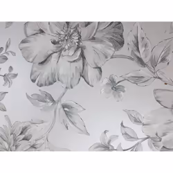 Silver Floral Wallpaper White Grey Flowers Pearlescent Metallic Crown Lucia