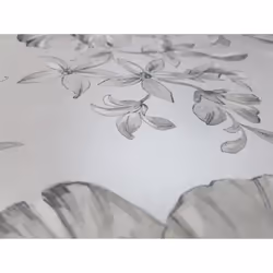 Silver Floral Wallpaper White Grey Flowers Pearlescent Metallic Crown Lucia