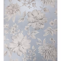 Blue Floral Wallpaper White Grey Flowers Pearlescent Metallic Crown Lucia