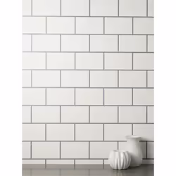 Metro Tile Wallpaper Crown Silver White Metallic Textured Vinyl Glitter