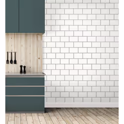 Metro Tile Wallpaper Crown Silver White Metallic Textured Vinyl Glitter - Additional view 5
