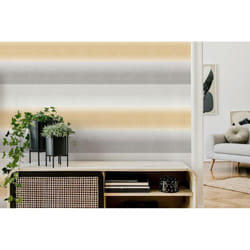 Kirby Stripe Mustard Wallpaper Crown Textured Vinyl Yellow Grey White Modern