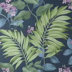 Eden Tropical Blue Wallpaper Crown Textured Vinyl Green Purple Jungle