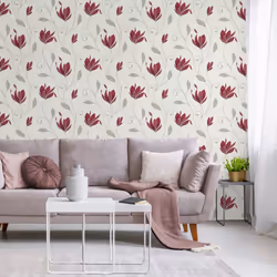 Crown Synergy Floral Red Wallpaper M1718