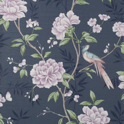 Crown Akina Floral Navy Wallpaper M1723