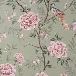 Crown Akina Floral Sage Wallpaper M1724