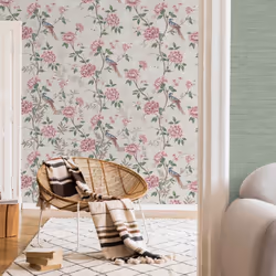 Crown Akina Floral Natural Wallpaper M1725