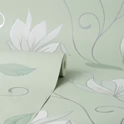 Crown Synergy Floral Green Wallpaper M1739