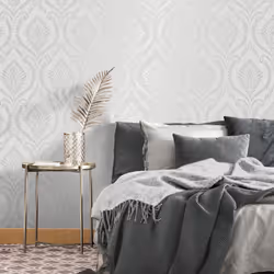 Crown Estelle Damask Grey Wallpaper M1756