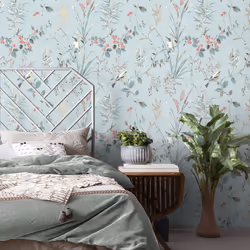 Mariko Bird Floral Wallpaper Crown - Blue